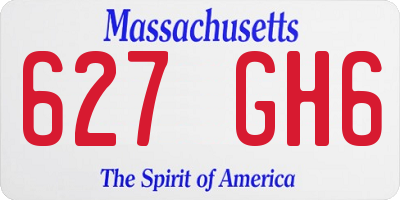MA license plate 627GH6