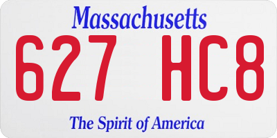 MA license plate 627HC8