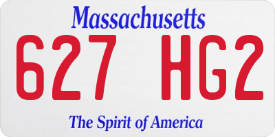 MA license plate 627HG2