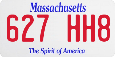 MA license plate 627HH8