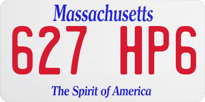 MA license plate 627HP6