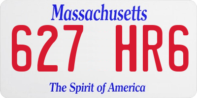 MA license plate 627HR6