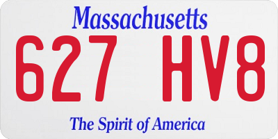 MA license plate 627HV8