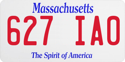 MA license plate 627IA0