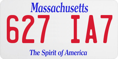 MA license plate 627IA7