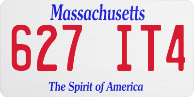 MA license plate 627IT4
