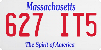 MA license plate 627IT5