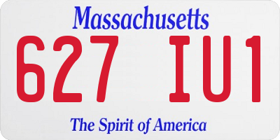 MA license plate 627IU1
