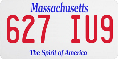 MA license plate 627IU9