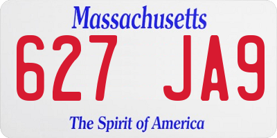 MA license plate 627JA9