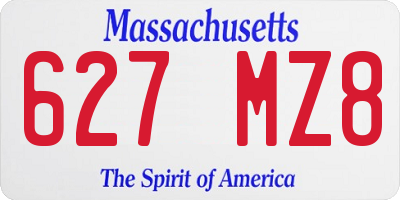 MA license plate 627MZ8