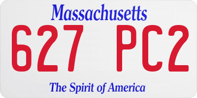 MA license plate 627PC2