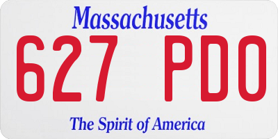 MA license plate 627PD0