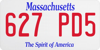 MA license plate 627PD5