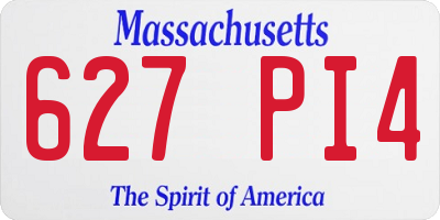MA license plate 627PI4