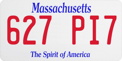 MA license plate 627PI7