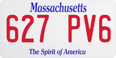 MA license plate 627PV6
