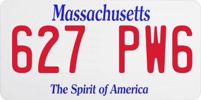 MA license plate 627PW6