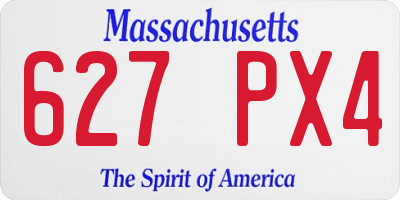 MA license plate 627PX4