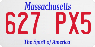 MA license plate 627PX5