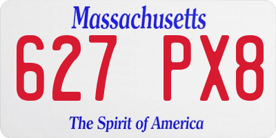 MA license plate 627PX8