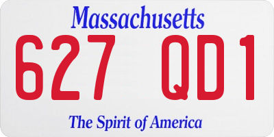 MA license plate 627QD1
