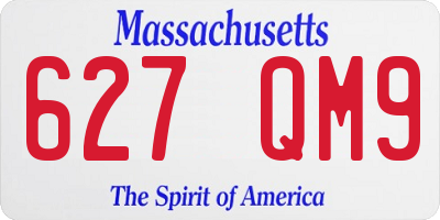 MA license plate 627QM9
