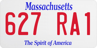 MA license plate 627RA1