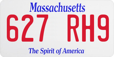 MA license plate 627RH9