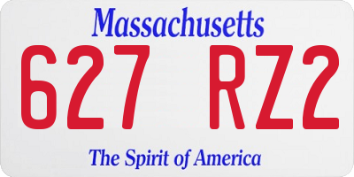 MA license plate 627RZ2