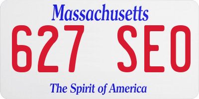 MA license plate 627SE0