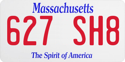 MA license plate 627SH8