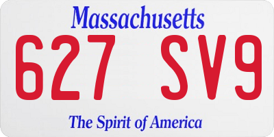 MA license plate 627SV9