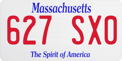 MA license plate 627SX0