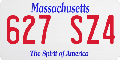 MA license plate 627SZ4