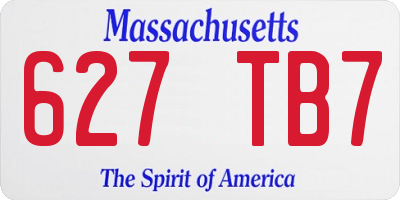 MA license plate 627TB7