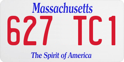 MA license plate 627TC1