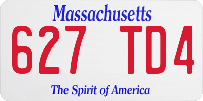 MA license plate 627TD4
