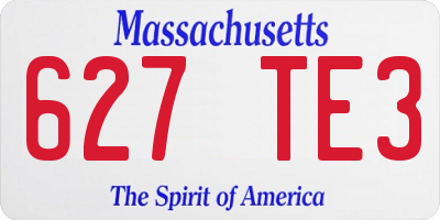 MA license plate 627TE3