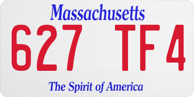 MA license plate 627TF4