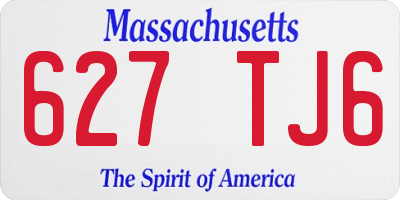 MA license plate 627TJ6