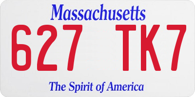 MA license plate 627TK7