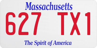 MA license plate 627TX1