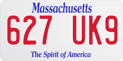 MA license plate 627UK9
