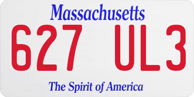 MA license plate 627UL3