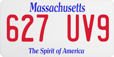 MA license plate 627UV9
