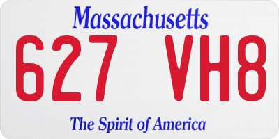 MA license plate 627VH8
