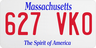 MA license plate 627VK0