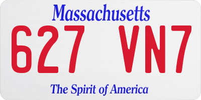 MA license plate 627VN7
