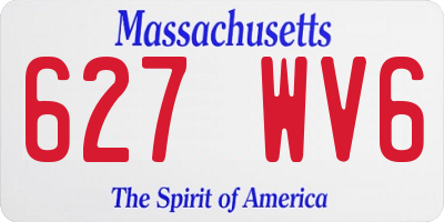 MA license plate 627WV6
